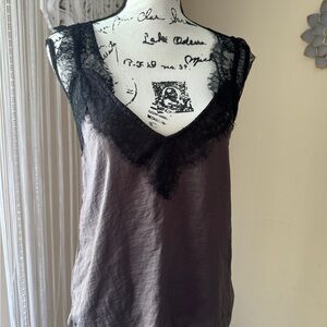 3/$12 Black and Gray Lace Camisole Top